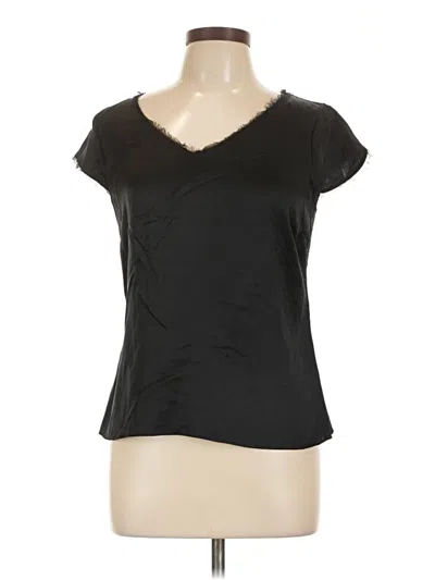 Pre-owned Tahari Short Sleeve Top Black Sweetheart Neckline Tops