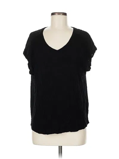 Pre-owned Tahari Short Sleeve Top Black V Neck Tops