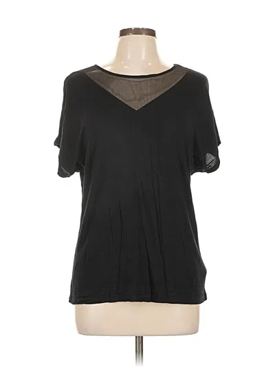 Pre-owned Tahari Short Sleeve Top Black V Neck Tops