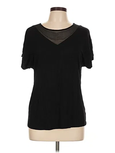 Pre-owned Tahari Short Sleeve Top Black V Neck Tops