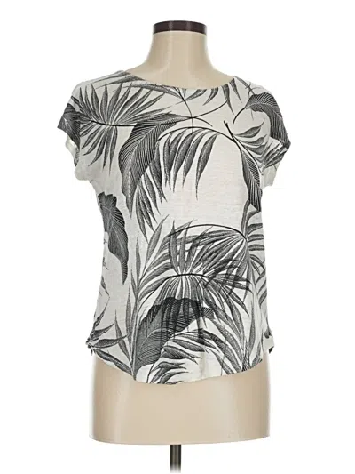Pre-owned Tahari Short Sleeve Top Gray Scoop Neck Tops