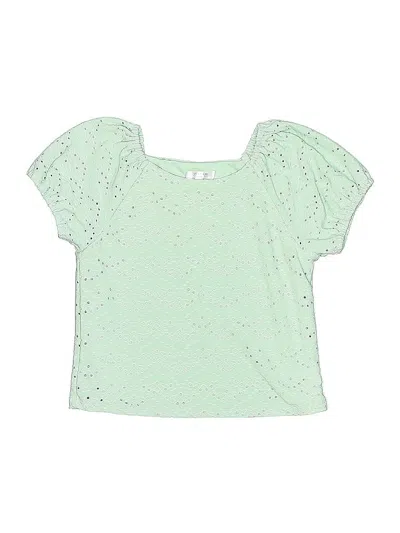 Pre-owned Tahari Kids' Short Sleeve Top Green Sweetheart Neckline Tops