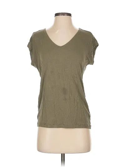 Pre-owned Tahari Short Sleeve Top Green V Neck Tops