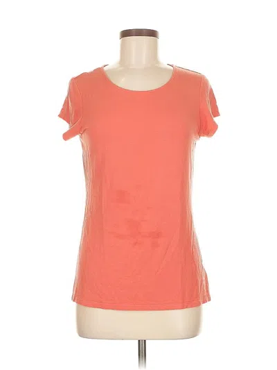 Pre-owned Tahari Short Sleeve Top Orange Scoop Neck Tops