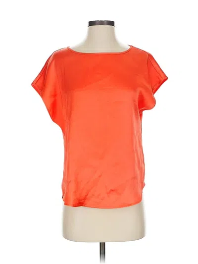 Pre-owned Tahari Short Sleeve Top Orange Scoop Neck Tops