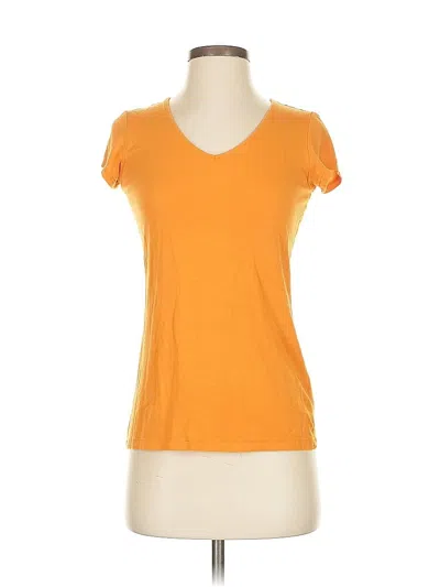 Pre-owned Tahari Short Sleeve Top Orange Scoop Neck Tops