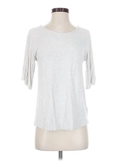 Pre-owned Tahari Short Sleeve Top Silver Crew Neck Tops