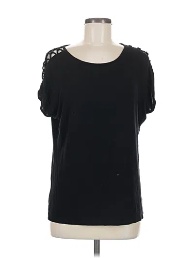 Pre-owned Tahari Short Sleeve T-shirt In Black