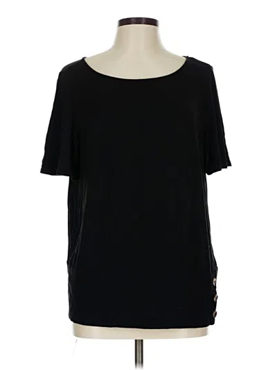 Pre-owned Tahari Short Sleeve T-shirt In Black