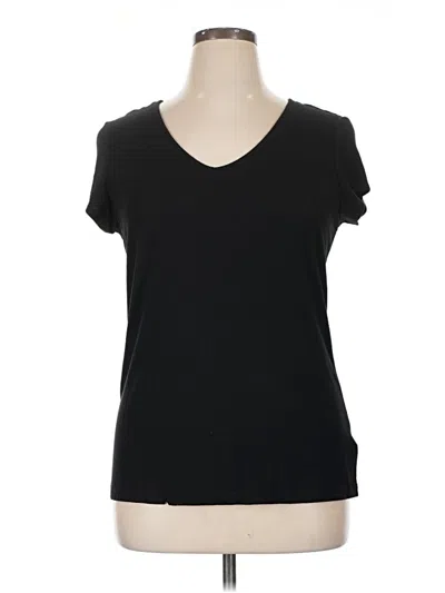 Pre-owned Tahari Short Sleeve T-shirt In Black