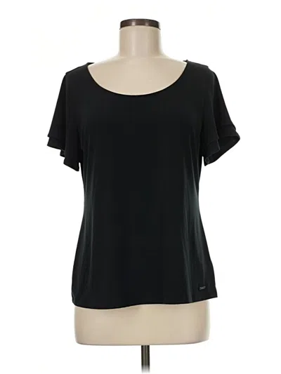 Pre-owned Tahari Short Sleeve T-shirt In Black