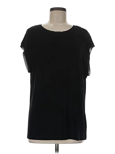 Pre-owned Tahari Short Sleeve T-shirt In Black