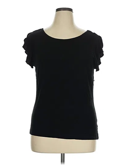 Pre-owned Tahari Short Sleeve T-shirt In Black