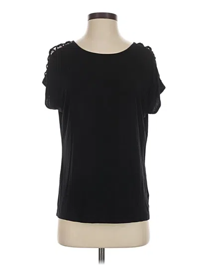Pre-owned Tahari Short Sleeve T-shirt In Black