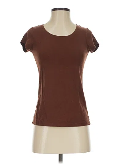 Pre-owned Tahari Short Sleeve T-shirt In Brown