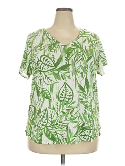 Pre-owned Tahari Short Sleeve T-shirt In Green