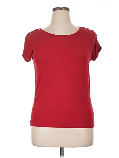 Pre-owned Tahari Short Sleeve T-shirt In Red