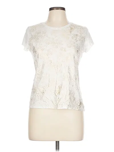 Pre-owned Tahari Short Sleeve T-shirt In White