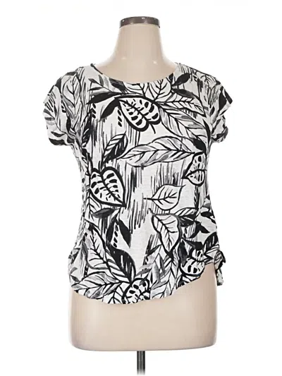 Pre-owned Tahari Short Sleeve T-shirt In White