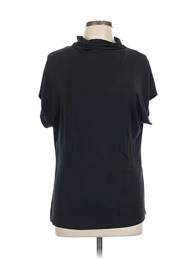 Pre-owned Tahari Short Sleeve Turtleneck In Black