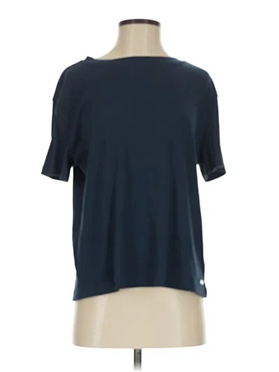Pre-owned Tahari Short Sleeve Turtleneck In Blue