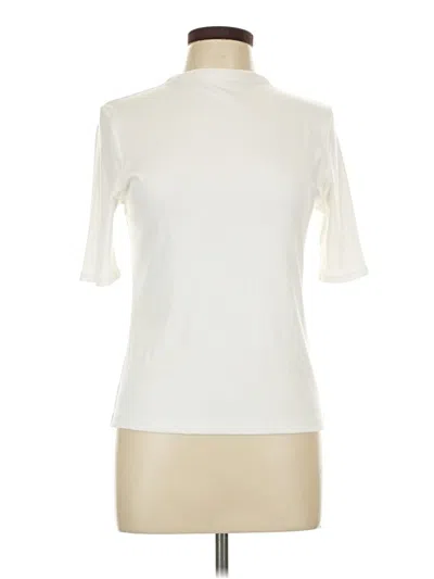Pre-owned Tahari Short Sleeve Turtleneck In White