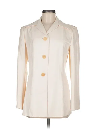 Pre-owned Tahari Silk Blazer Jacket In White