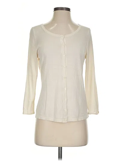 Pre-owned Tahari Silk Cardigan Sweater In Ivory