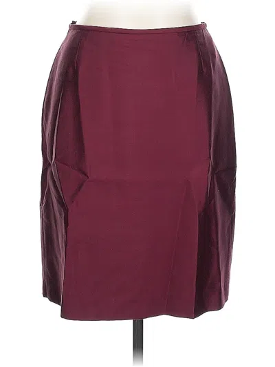 Pre-owned Tahari Silk Skirt In Burgundy