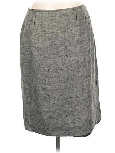 Pre-owned Tahari Silk Skirt In Gray