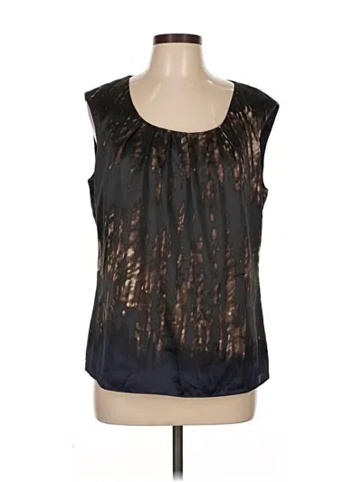 Pre-owned Tahari Sleeveless Blouse In Black