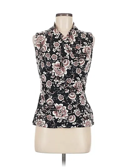 Pre-owned Tahari Sleeveless Blouse In Black