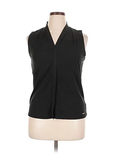 Pre-owned Tahari Sleeveless Blouse In Black