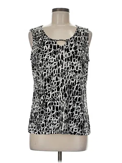 Pre-owned Tahari Sleeveless Blouse In Black