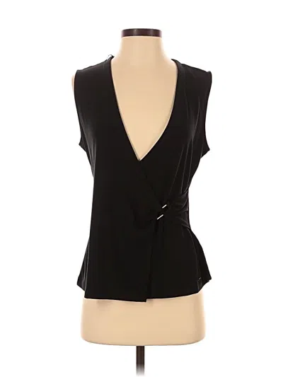 Pre-owned Tahari Sleeveless Blouse In Black