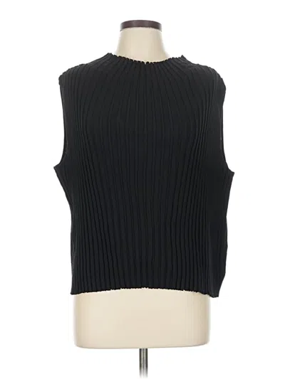 Pre-owned Tahari Sleeveless Blouse In Black
