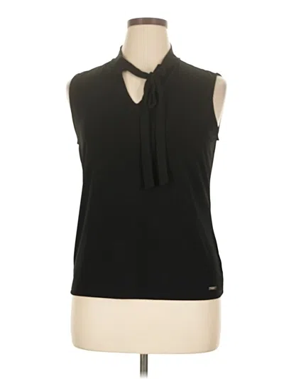 Pre-owned Tahari Sleeveless Blouse In Black