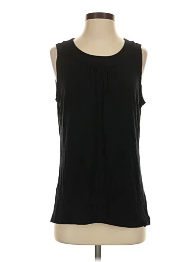 Pre-owned Tahari Sleeveless Blouse In Black