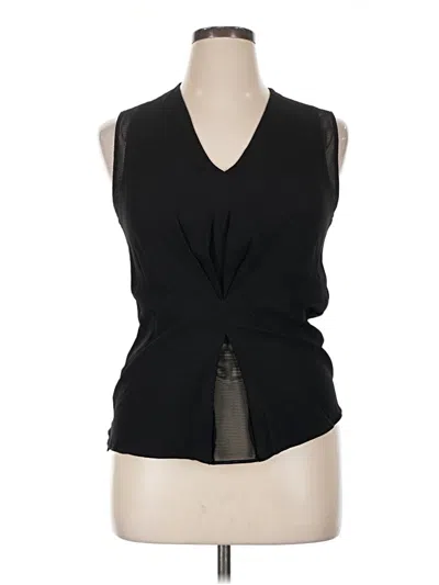 Pre-owned Tahari Sleeveless Blouse In Black