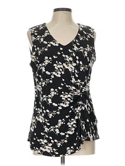 Pre-owned Tahari Sleeveless Blouse In Black