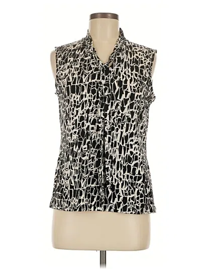 Pre-owned Tahari Sleeveless Blouse In Black