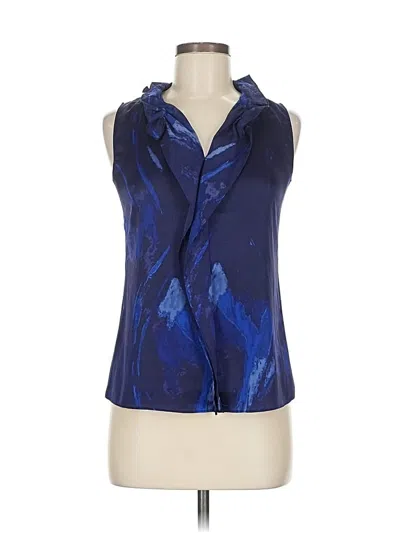 Pre-owned Tahari Sleeveless Blouse In Blue