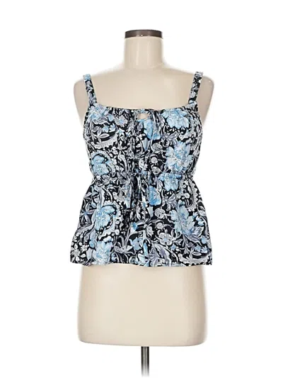 Pre-owned Tahari Sleeveless Blouse In Blue