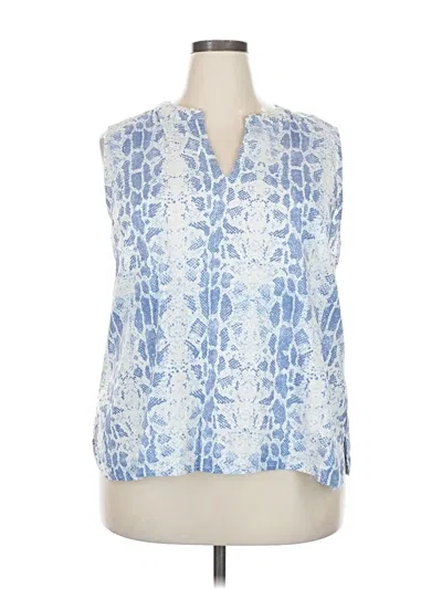 Pre-owned Tahari Sleeveless Blouse In Blue