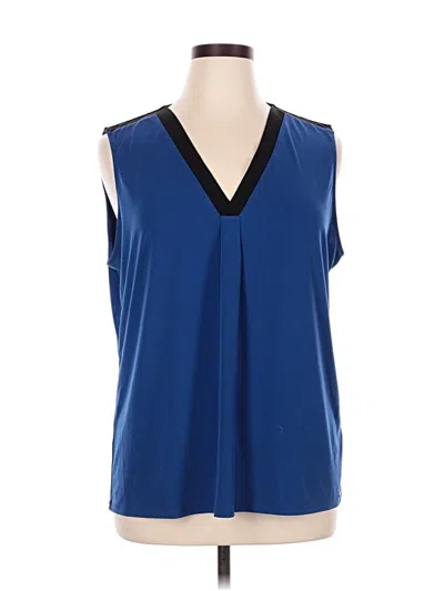 Pre-owned Tahari Sleeveless Blouse In Blue