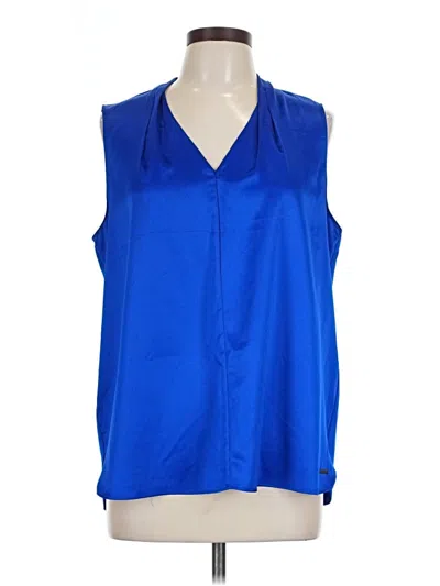 Pre-owned Tahari Sleeveless Blouse In Blue