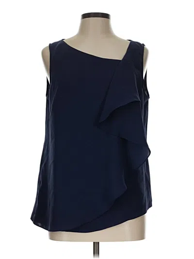Pre-owned Tahari Sleeveless Blouse In Blue