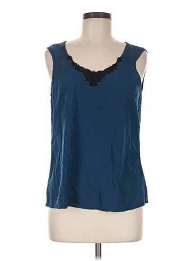 Pre-owned Tahari Sleeveless Blouse In Blue