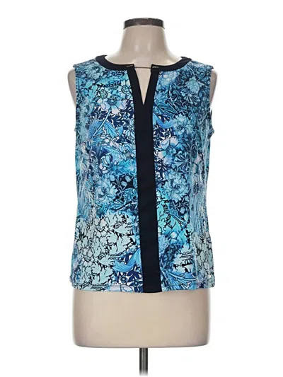 Pre-owned Tahari Sleeveless Blouse In Blue