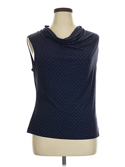 Pre-owned Tahari Sleeveless Blouse In Blue